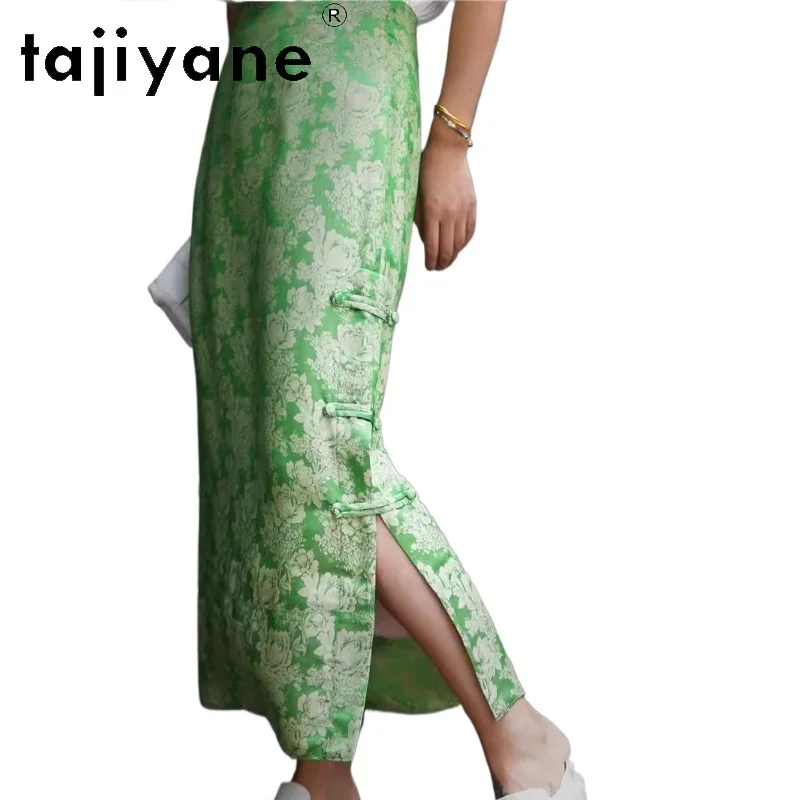 TAJIYANE 100% Mulberry Silk Skirts for Woman Elegant Pencil Long Skirt Trending Fashion Fall Clothes 2024 Women Юбка Женская