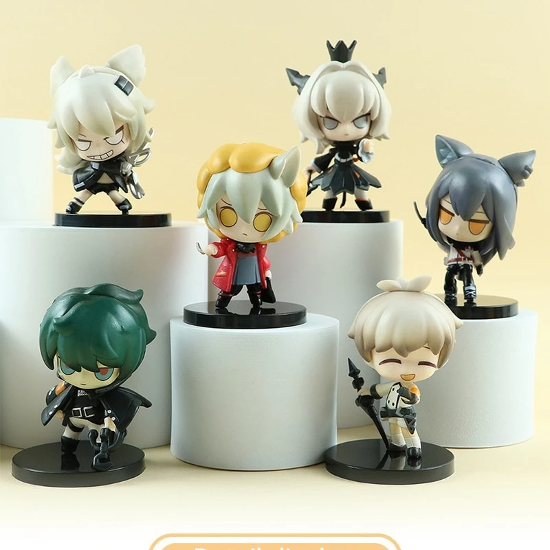 

6PCS Arknights Q Version Figure Set Amiya Desktop Ornament Anime Game Peripheral Collectible Model Doll Toys Decoration Gift