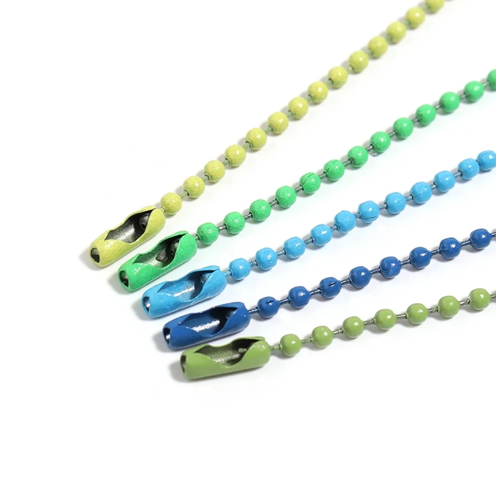 Lote de 100 Piezas de Cadenas de Bolas de Hierro Coloridas de 10/12 cm, para Llaveros, Muñecas, Etiquetas, Conectores, Fabricación de Joyería DIY
