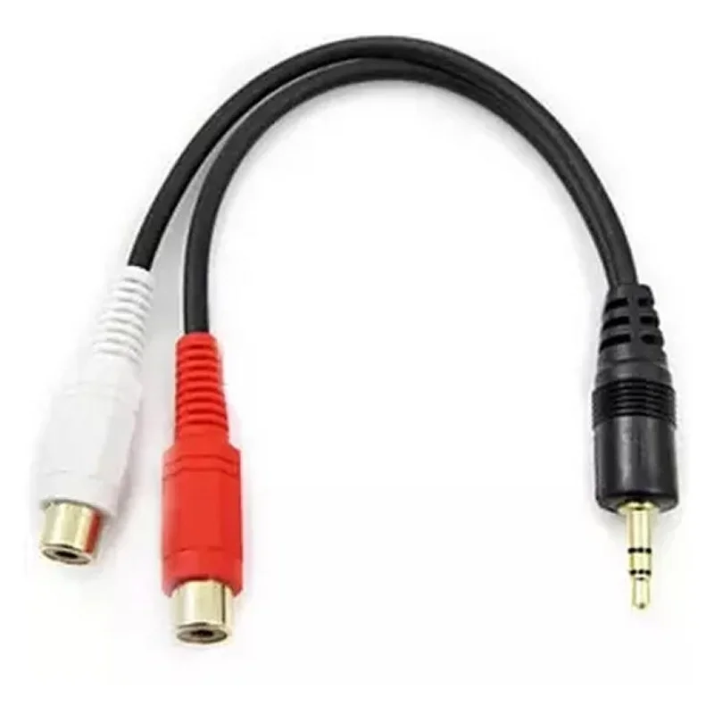 Alta qualidade cobre 3.5mm macho jack 3.5mm aux cabo de cabo auxiliar para av 2 rca fêmea música estéreo áudio cabo