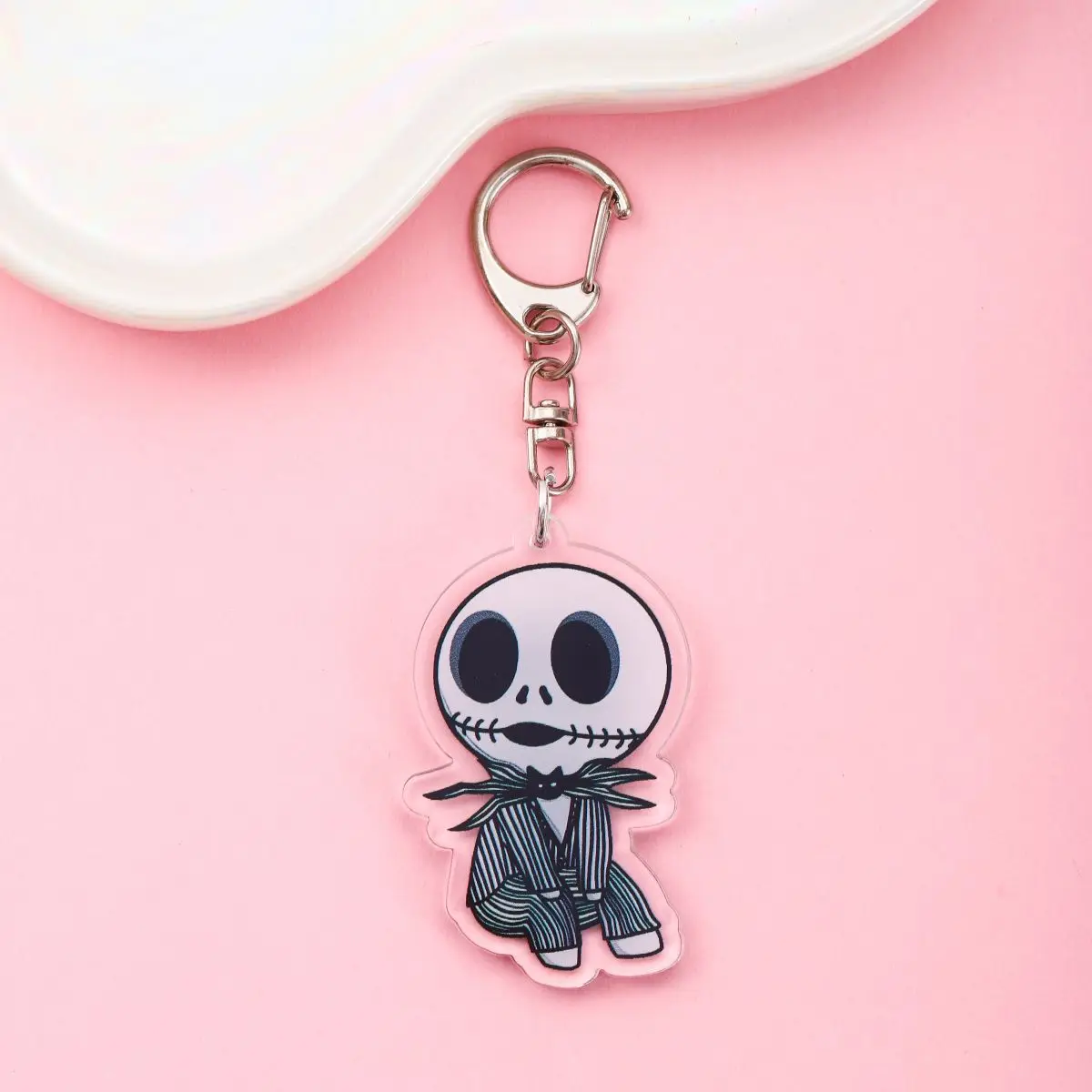 أنيمي الكابوس قبل عيد الميلاد سلسلة مفاتيح مصنوعة من الأكريليك المساعدون حقيبة كرتونية قلادة هدية حقيبة لطيفة سحر كيرينغ هدايا الأصدقاء