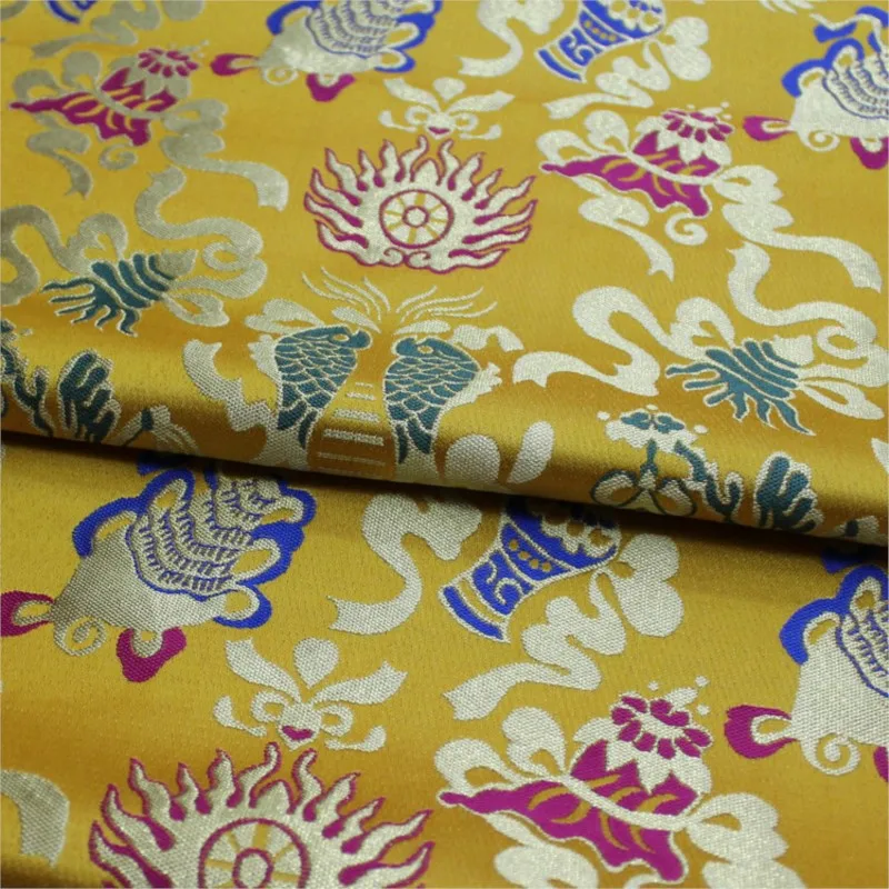 Estilo chinês e decoração de salão budista almofadas artesanais almofadas jacquard tecido de brocado de seda