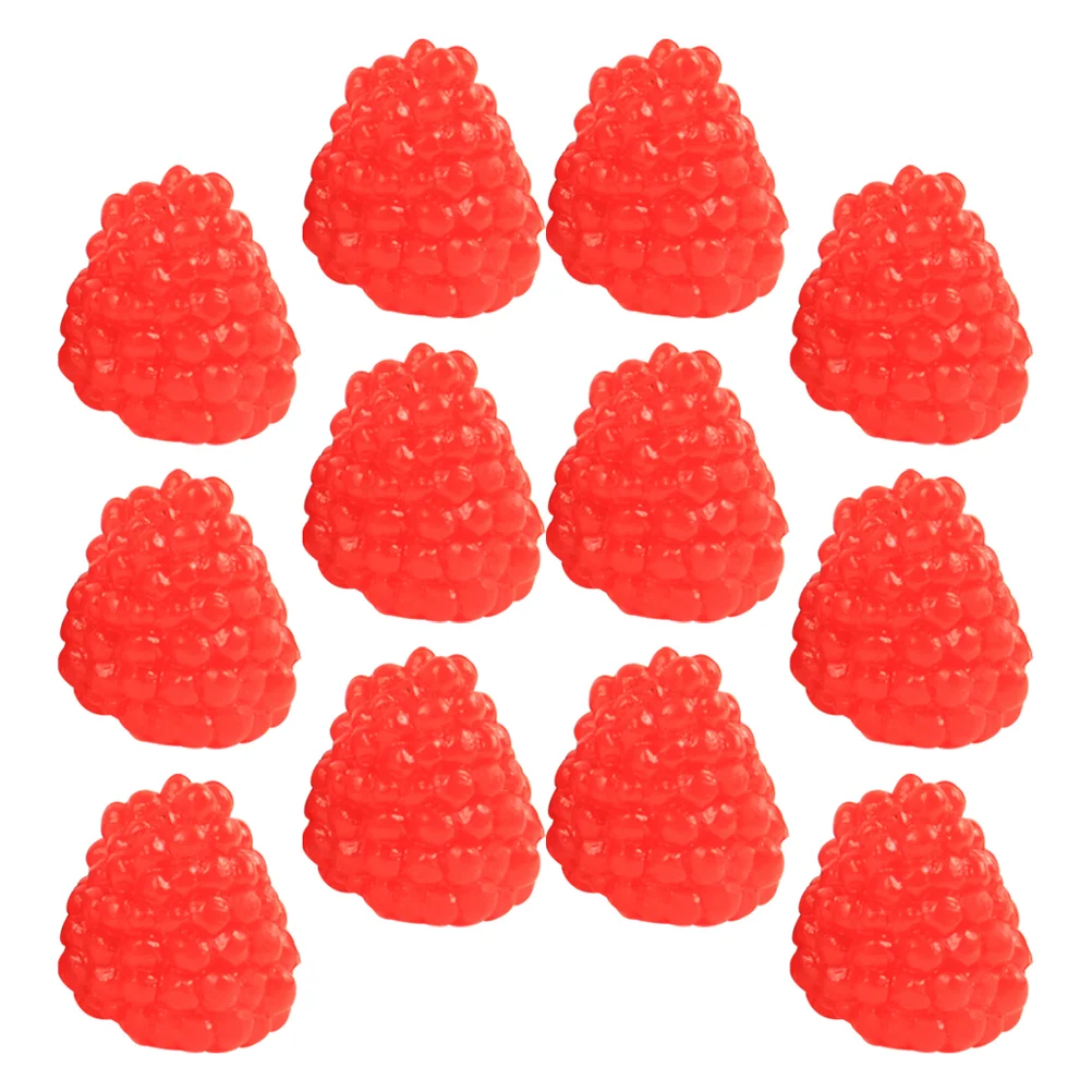 16 Pcs Simulation Fruit Model Decor Lifelike Raspberry Decorative Desktop Scene Layout Prop DIY Ornament Pvc Child Artificial