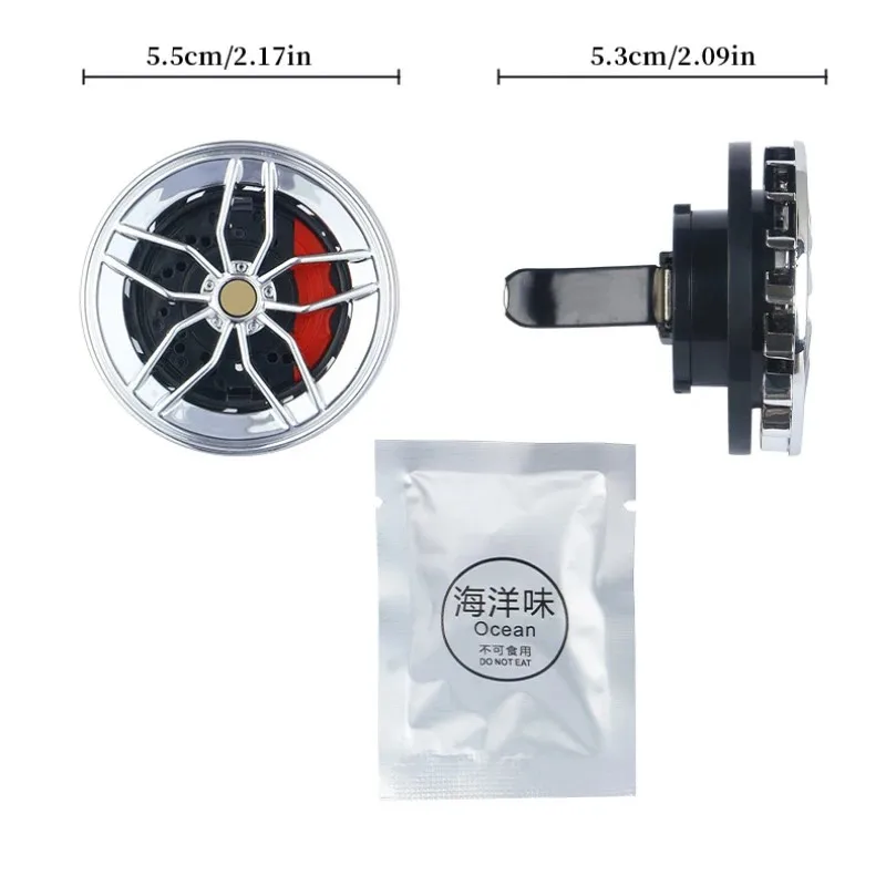 New Car Air Freshener Auto Wheel Hub Air Vent Perfume Clip Rotatable Tire Fragrance Aromatherapy Clips Decor Car Accessories