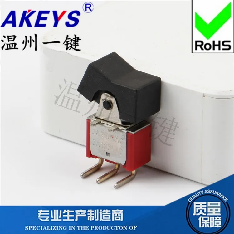 MR-0-102-A03 Rocker Switch 3-Leg 2-Gear Positive Curved Foot with Hat Button Twist Toggle Switch Oscillating Switch