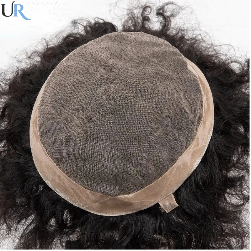 20mm Durable Mono Curly Hair System Unit  Deep Curly Toupee For Men for Black Men Male Hair Prosthesis Wigs For Men