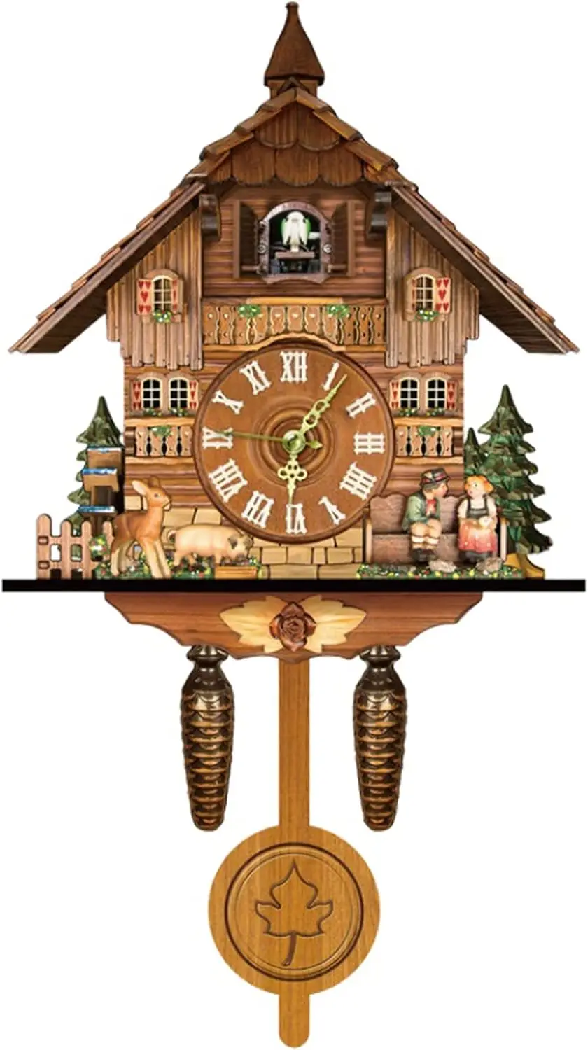 NEW Cuckoo Wall Clock for Living Room, Bedroom, Office, Kitchen, Traditional Northern European Design, Home Decoration Alarm Clock (CL-301)