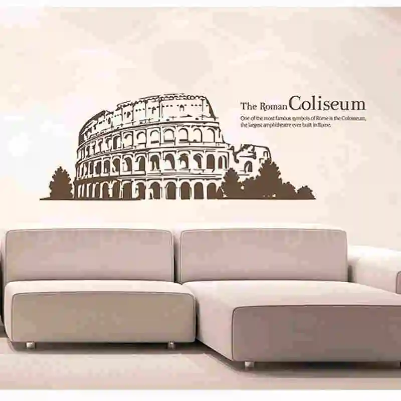 Colosseum Skyline Wall Decal Sticker Vinyl Decor Mural Art Living Room Home Decoration Landmark Skyline