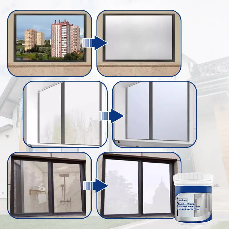 Water-Based Glass Frosted Paint Privacy Protection Bathroom Living Room Matte Anti Peeping Paint Coating Sunscreen Glass Paint