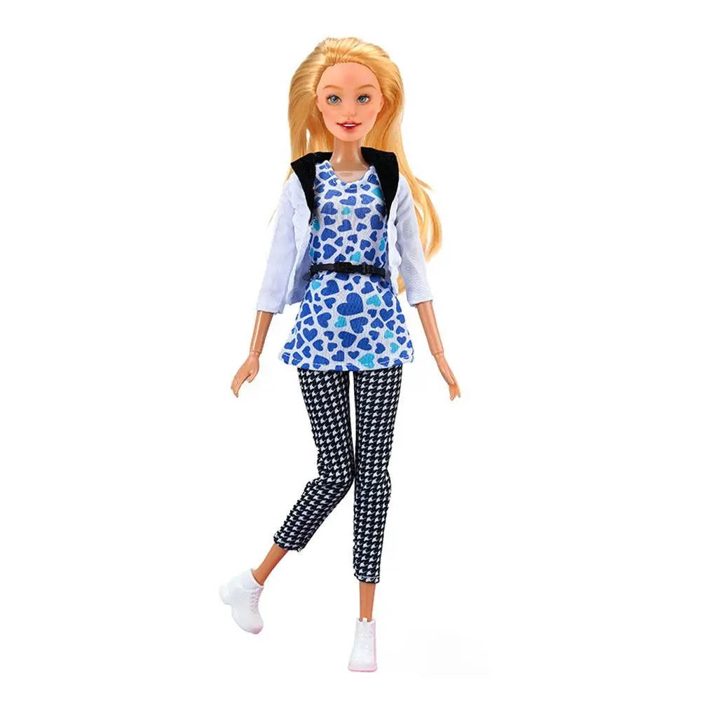 1세트 패션 인형 티셔츠 재킷 바지 DIY 수제 캐주얼 의류 인형 스웨터 청바지 1/6 인형용/29~32cm 인형용