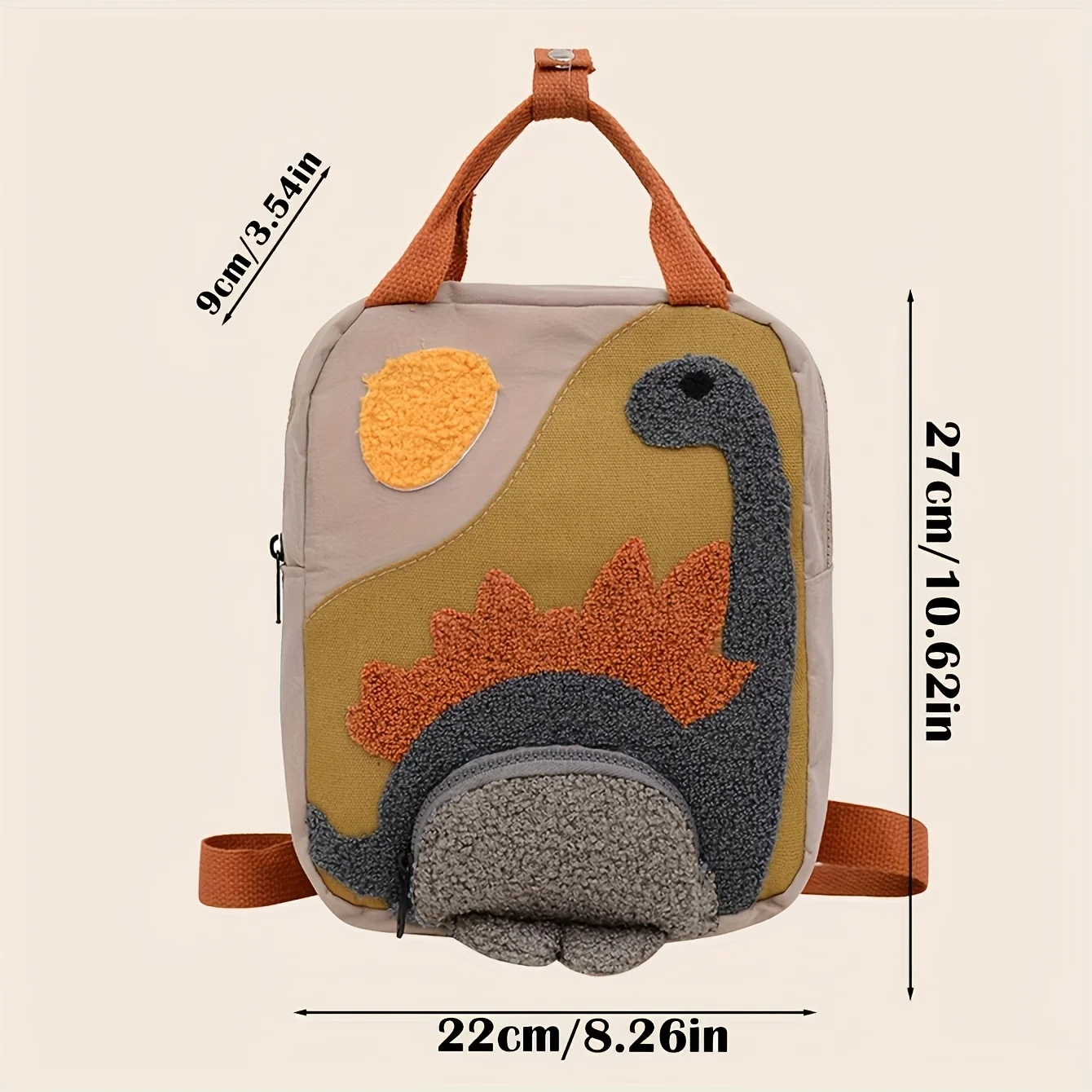 Personalized Custom Name Dinosaur Backpack - Embroidered Text Cartoon Canvas Small Bag, Ideal for Kindergarten Kids' School Use