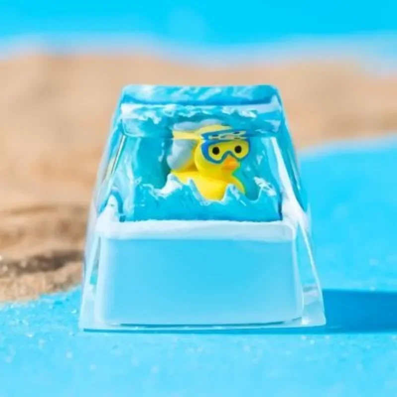 Punt Schattige Eendendier Keycap Ambachtelijke Keyboard Cap Esc Transparante Handgemaakte Persoonlijkheid Hars Aangepast Mechanisch Toetsenbord Cadeau