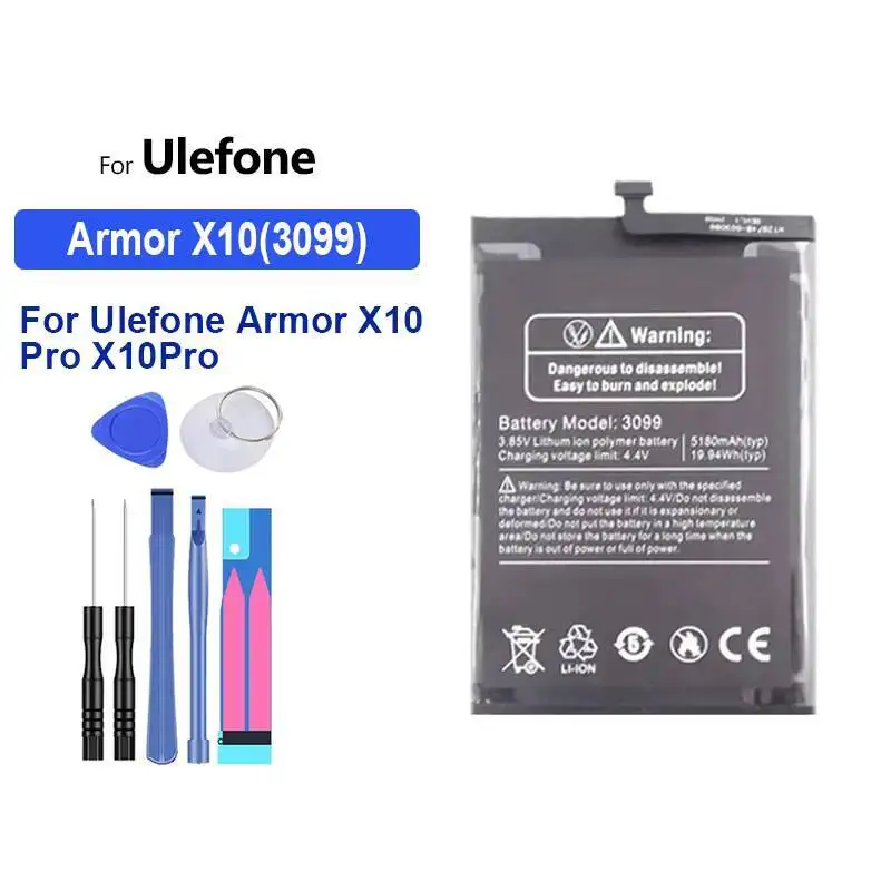 

5180Mah Mobile Phone Battery For Ulefone Armor X10 Pro 3099 Durable