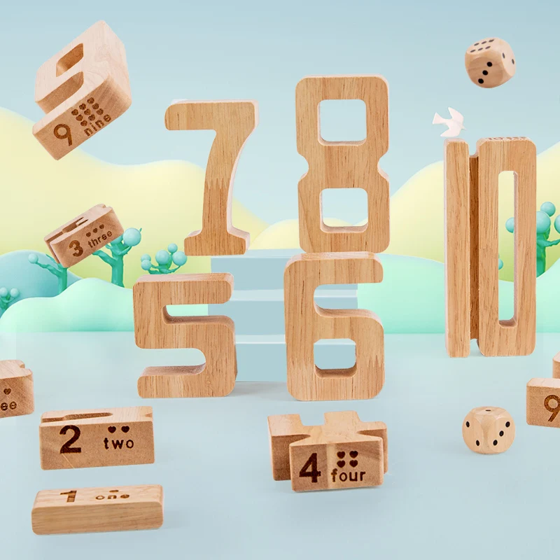 Blocchi di costruzione digitali: pila, conteggi e riconoscere i numeri: i bambini costruiscono i torri dei numeri per un divertimento super che aumenta il cervello