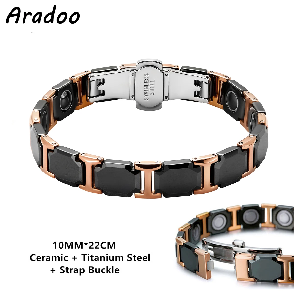 Aradoo Titan Stahl Keramik Armband 6
