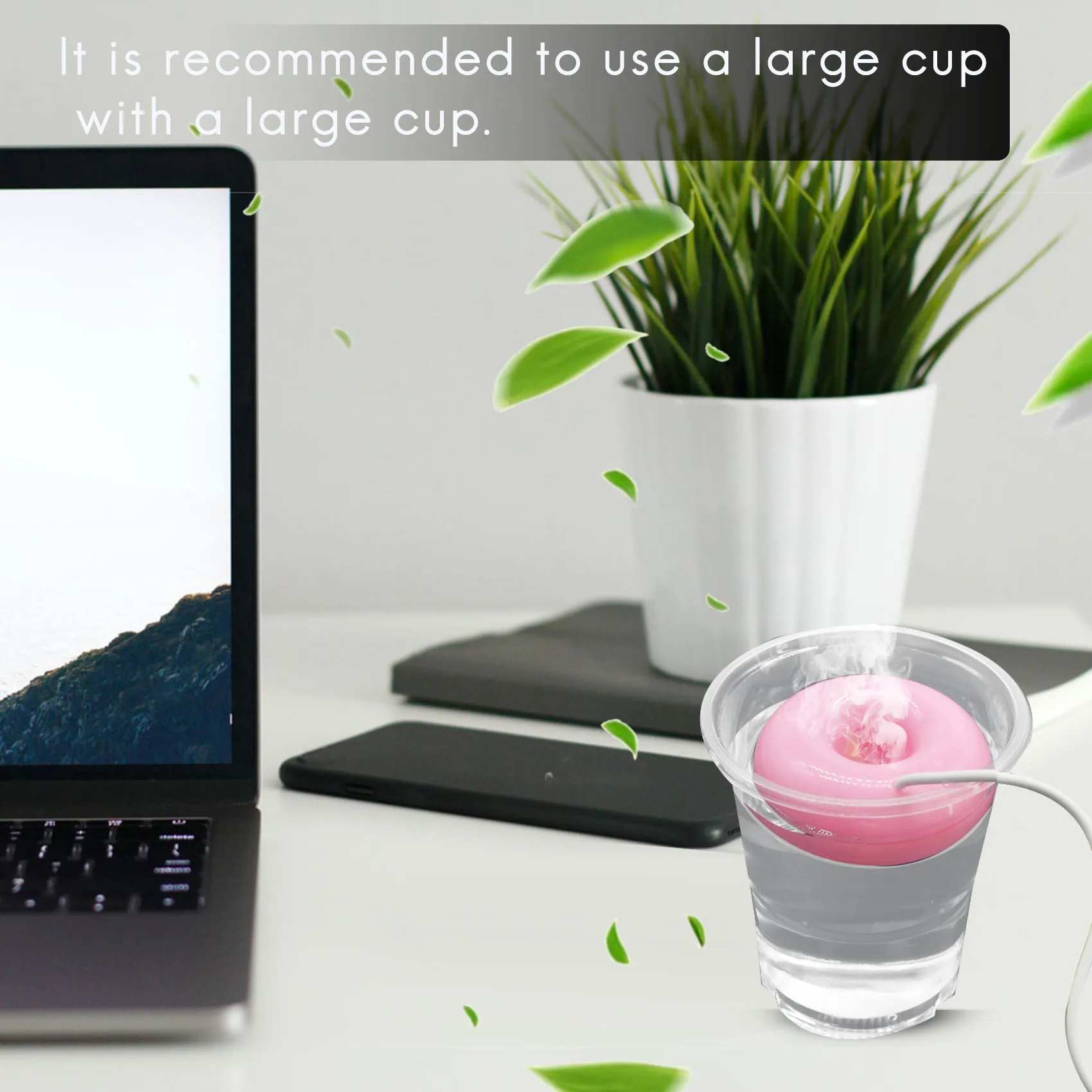 Umidificatore a ciambella rosa usb office desktop mini umidificatore portatile purificatore d'aria creativo rosa