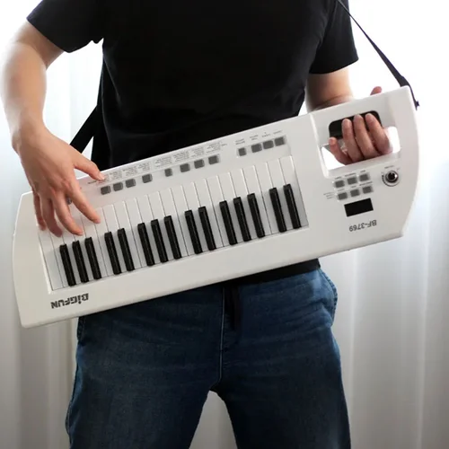 기타 전자 피아노 미니 키보드 37 키 충전식 어린이 전자 키보드 악기 피아노 뒷 어깨 운반 