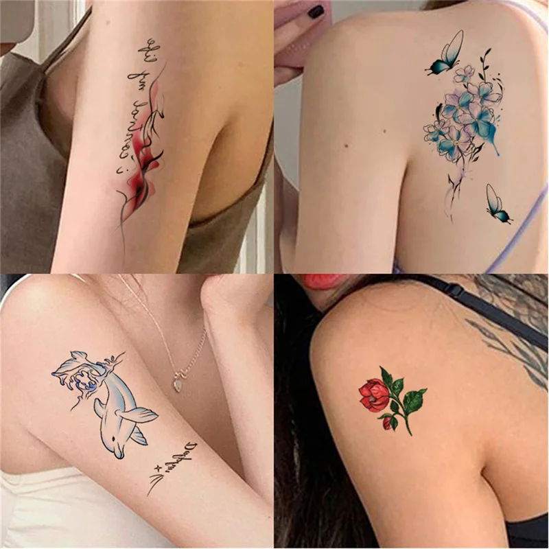 Waterproof Temporary Tattoo Sticker Colorful Stars Moon Love Tattoo Flash Tattoo Arm Female