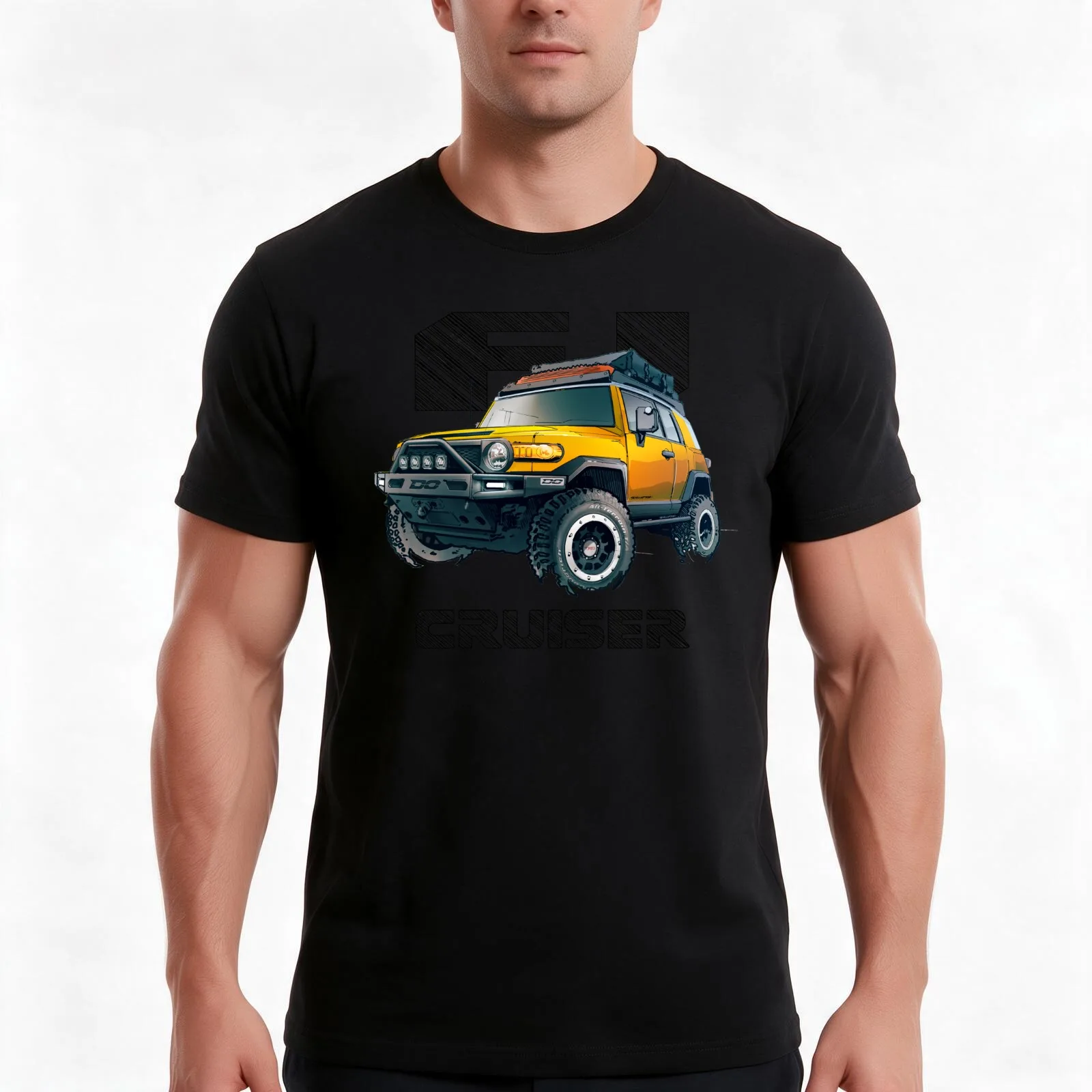 FJ Cruiser (XJ10) - Sun Fusion T-Shirt, Summer Casual Cotton Tee, Oversized Streetwear Tops, Vintage Graphic Print, 100% Cotton