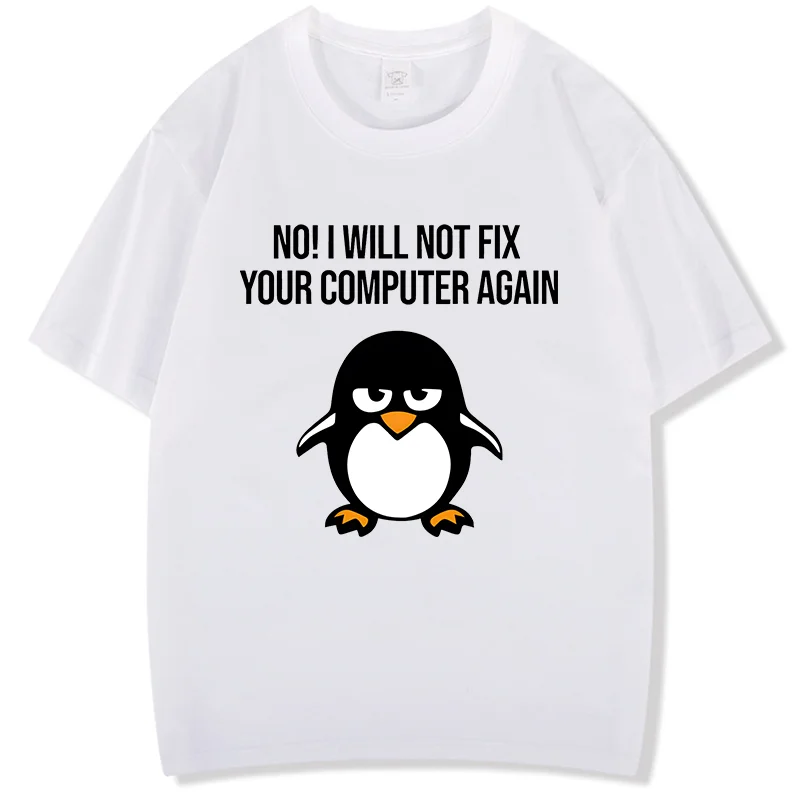 Switch To Linux Angry Tux Penguin T-Shirt For Men Novelty Short-Sleeved Shirt For Programmers Computer Developers Geek T-Shirt