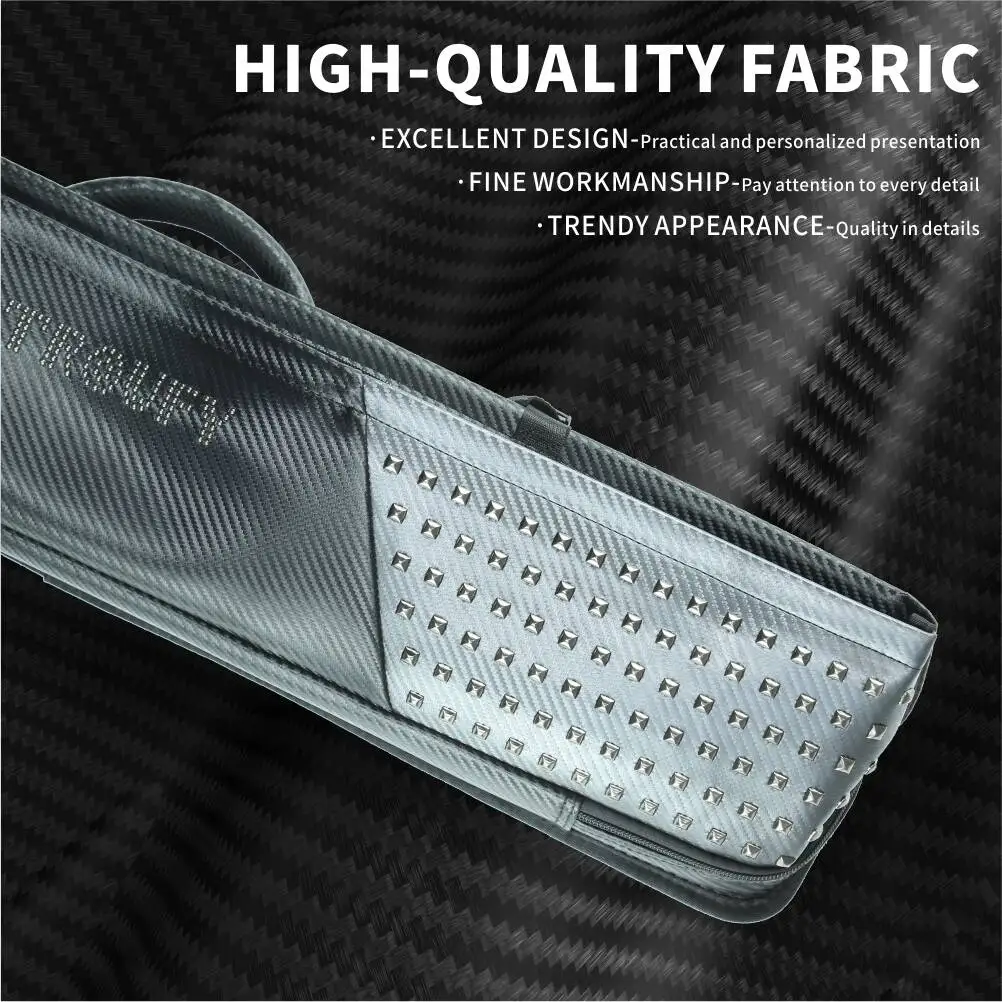 

TROUFY Billiard Cue Case 4Butts 5Shafts 9Holes Pool Cue Case Billiard Accessories Black Red Blue Colors 1/2 Split Pool Cue Case