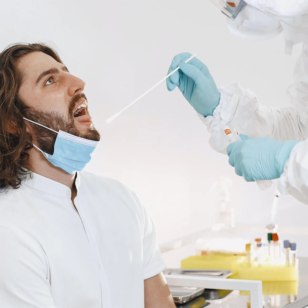 60 Pcs Nasal Swabs and Pharyngeal Disposable Pharynx Flocking Throat Mouth Medical Flocked