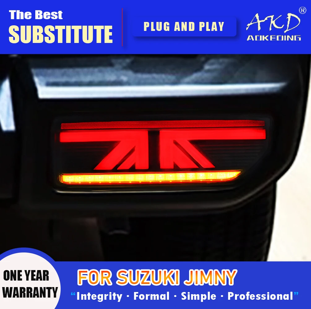 AKD Tail Lamp for Suzuki Jimny LED Tail Light 2018-2020 Jimny Rear Fog Brake Turn Signal Automotive Accessories