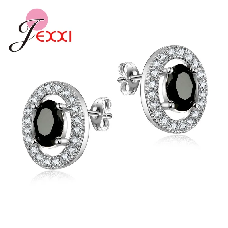 Promotion Genuine 925 Silver Needle Full Crystal Cubic Zircon Gem Flower Stud Earrings For Women Wedding Fine Jewelry Gift