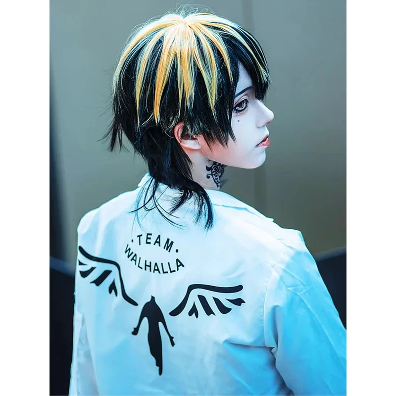 Anime Revengers Hanemiya Kazutora 코스프레 의상 화이트 지퍼 자켓 Walhalla 남성 여성 코트 Mikey Draken Tops Outfit hiyy