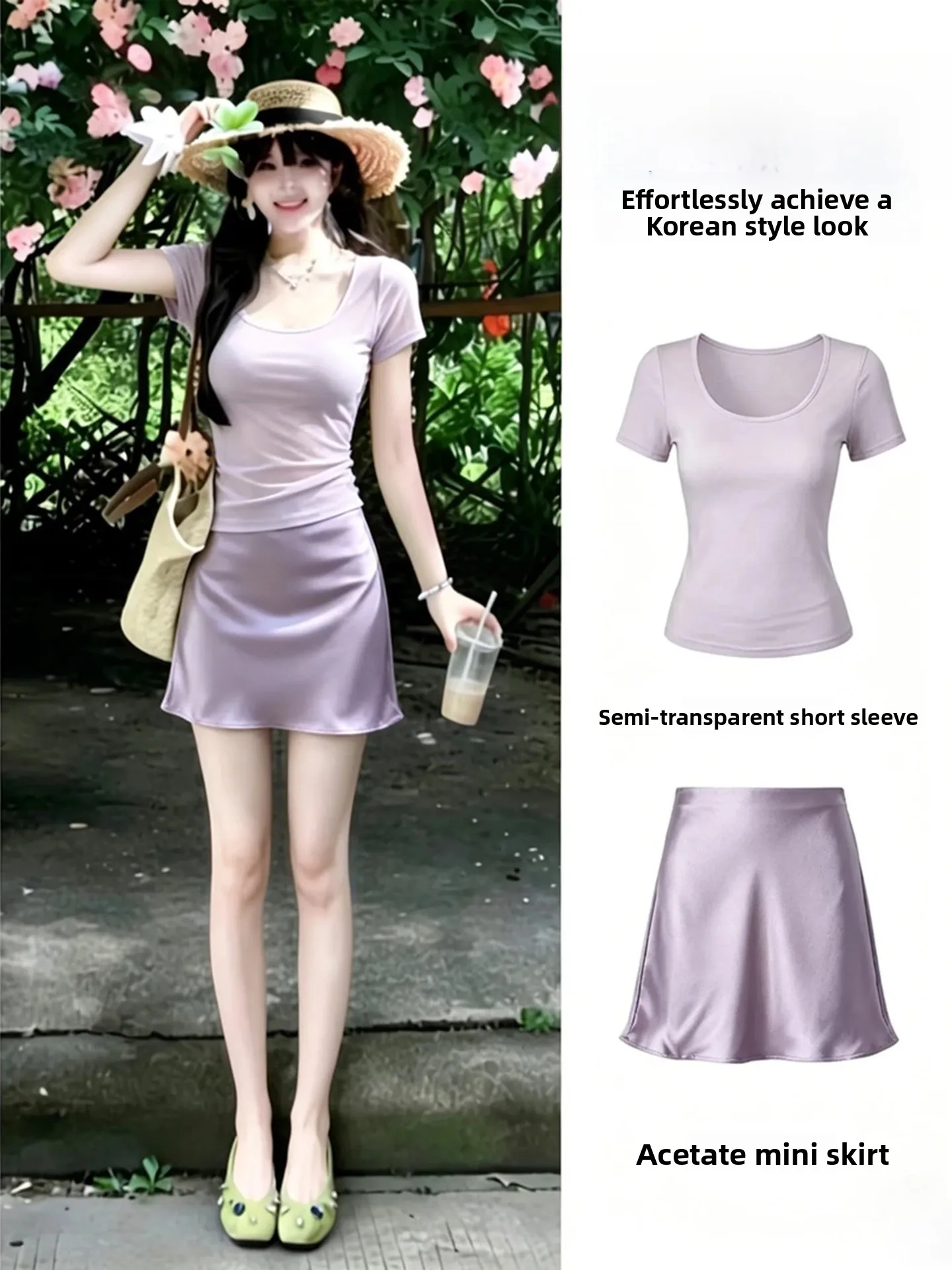 Purple Acetate Satin Halter Neck  Dress Women's Summer New plus Size Slimming Skirt Beautiful Fish Tail Short Skirt