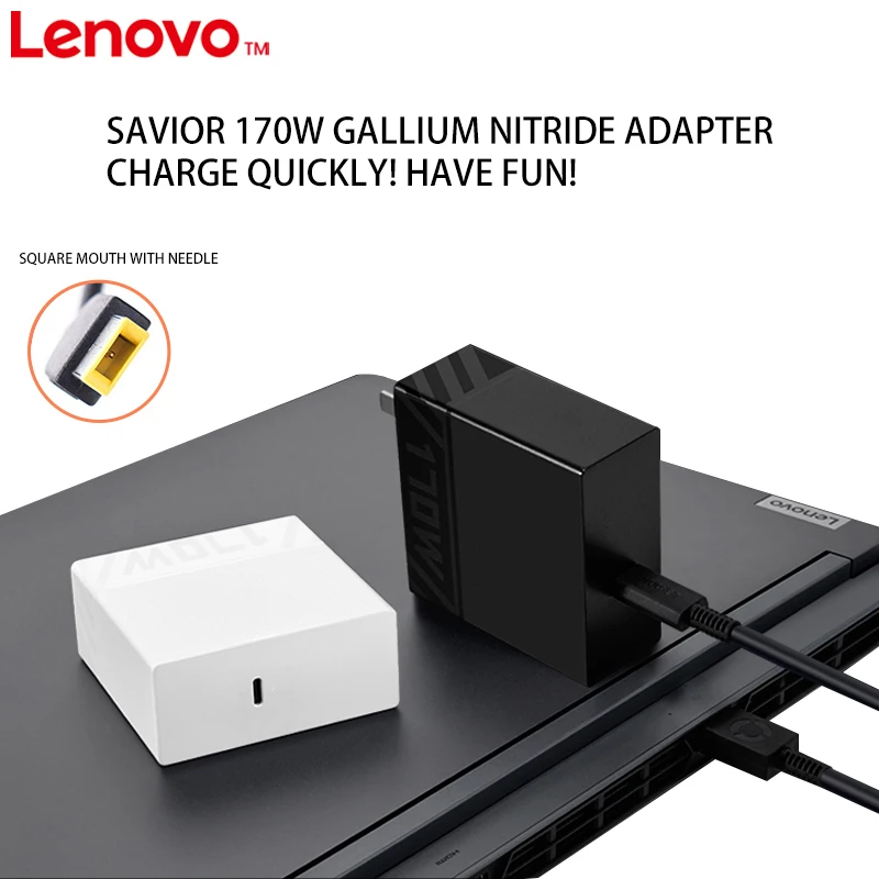 Power Adapter Laptop Adapter Lenovo Savior C170W Pd3.0 Gallium Nitride Adapter Portable Mobile Phone Computer Charger High Speed Charger Black