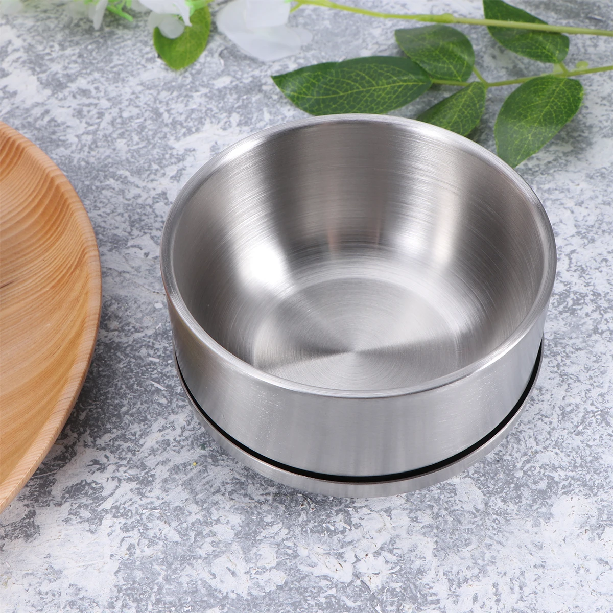 

Insulated Stainless Steel Double Wall Serving Bowl Heat Resistant Rice Soup Bowl For Home Restaurant Kitchen Barware Use