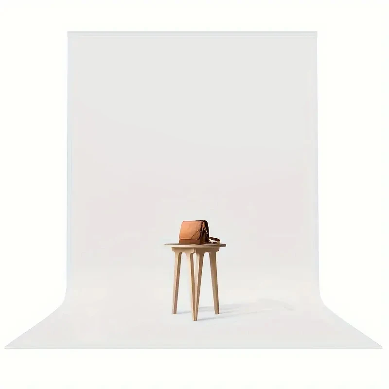 قماش خلفية بيضاء نقية، مناسب للبث المباشر، الاستوديو، إلخ. قابلة للتنظيف وإعادة الاستخدام، قابلة للطي، سهلة الحمل.