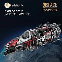 6395PCS War Rocinante Battleship Model Building Blocks Space Rocket Spaceship Bricks Desktop Decoration Toy Kids Holiday Gifts