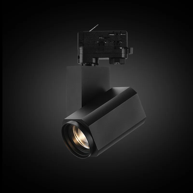30W Electric Automatic Zoom LED Track Light for Shop Window Restaurant Lighting High CRI 95 Dimmable Aluminum Body Track