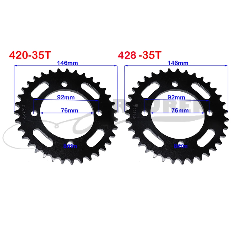 

420/428 35T 76mm 428 58mm Motorcycle Chain Sprockets Rear Back Sprocket Cog For 110cc 125cc 140cc Dirt Pit Bike parts