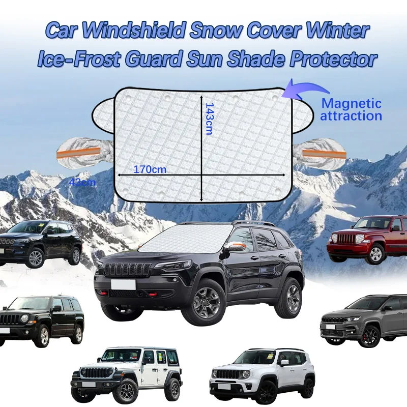 Car Windshield Snow Cover Winter Ice-Frost Guard Sun Shade Protector For Jeep Wrangler Renegade Liberty Car Accessories