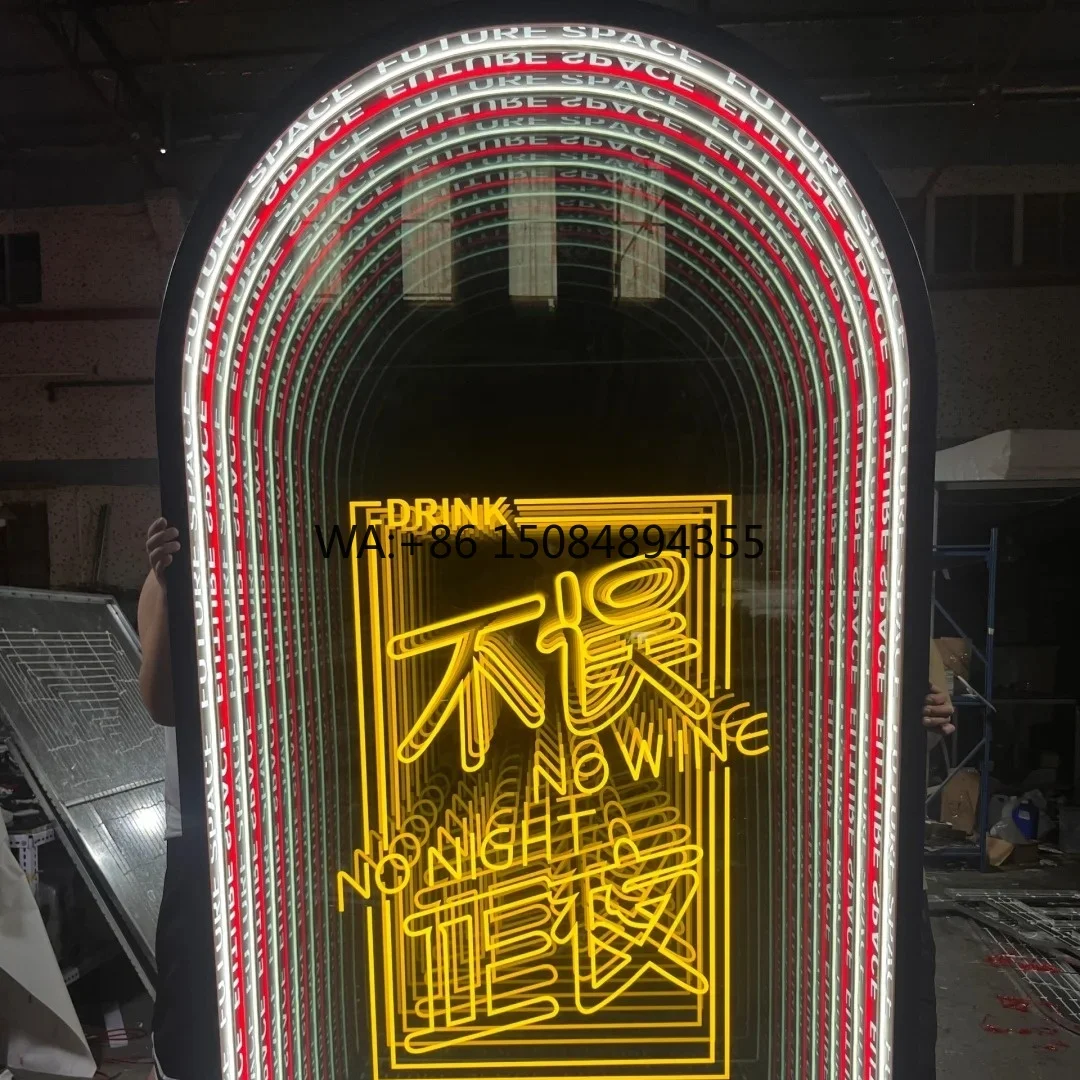 Direct Factory Custom Infinity Mirror LED Light Box Stainless Steel Acrylic Two-Way See-Through Glass Cabinet for Decoration