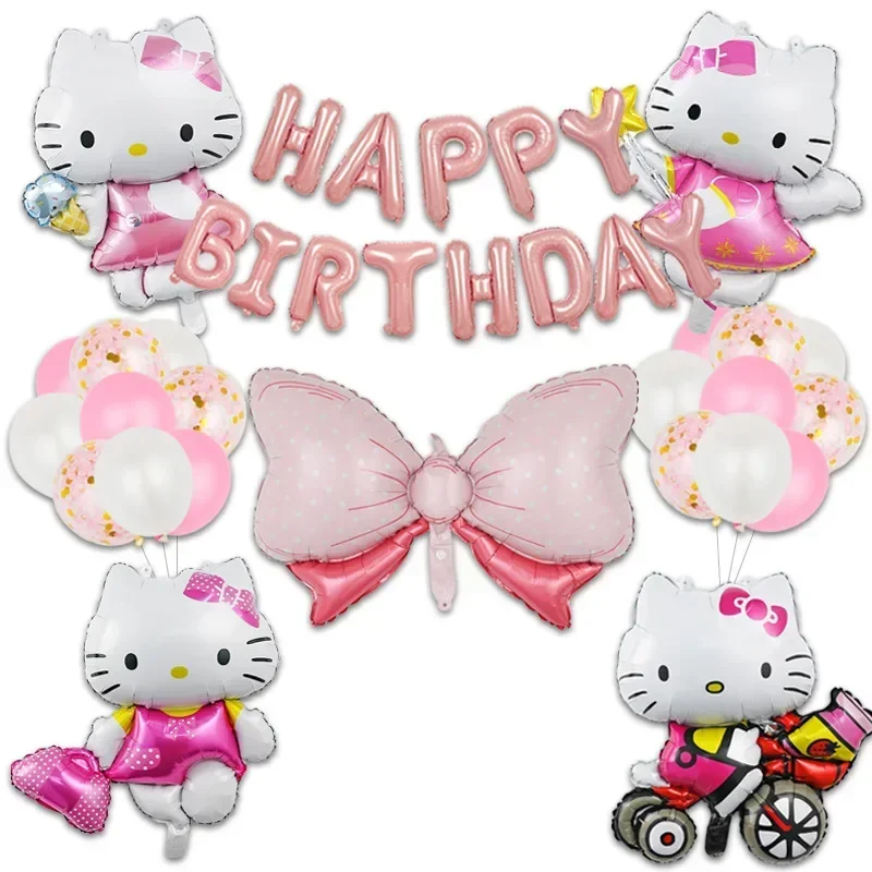 Decorative aluminum film balloon set for cat baby's one-year birthday party