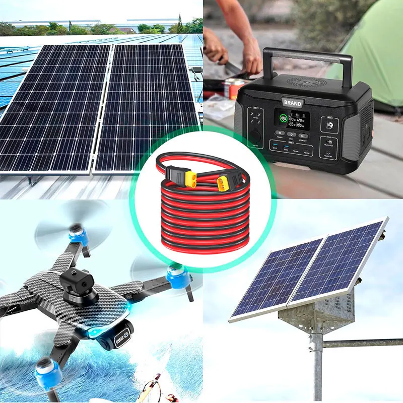 Przedłużacz XT60 żeński na męski, 6m/20Ft, do Bluetti AC2A/AC2P/AC50B/AC70/EB55 i innych. Przenośne stacje zasilania i generatory solarne — zdjęcie produktu 6