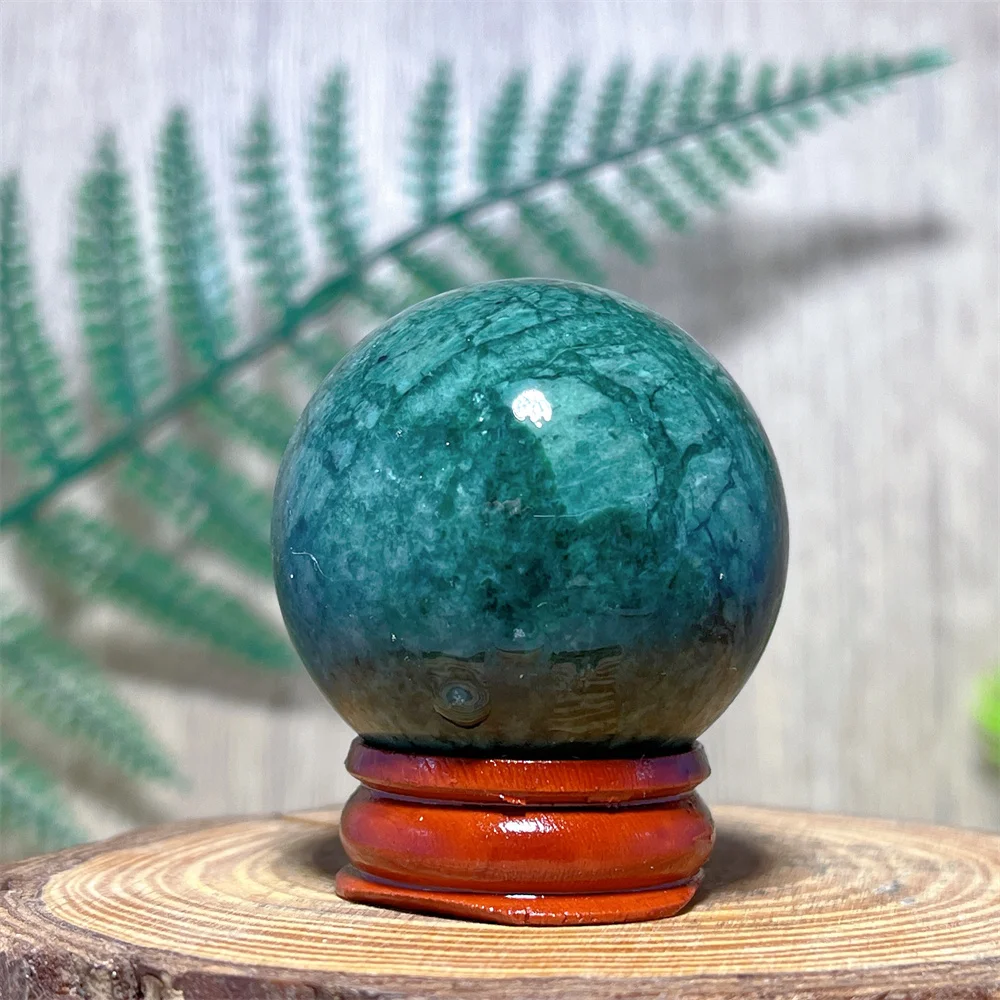 Crystal Natural Green Sphere Ball Reiki Healing Crystal Stone Crafts Gifts Geode Gemstone Reiki Mineral Samples Home +Satnd