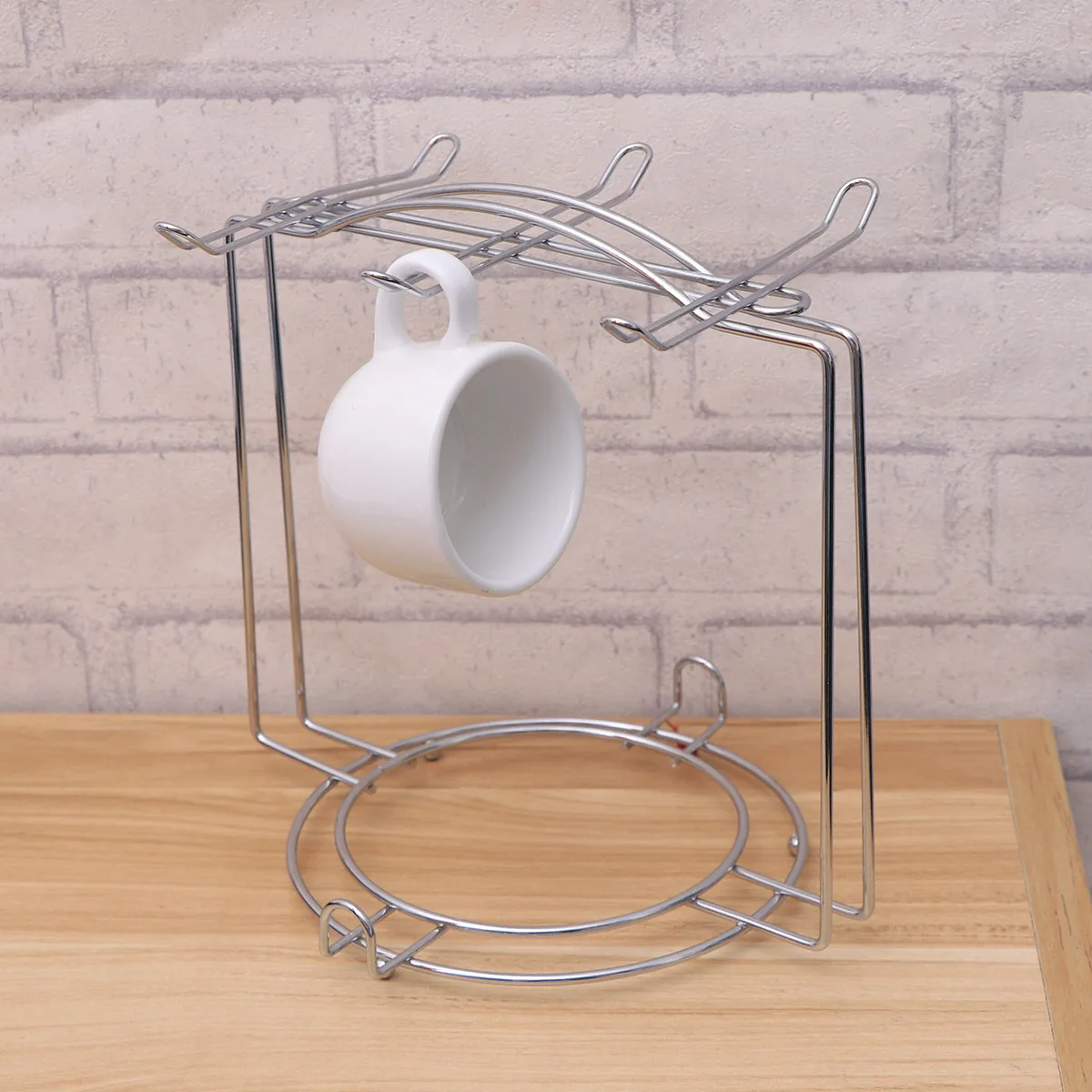 

Stainless Steel Mug Holder Coffee Cup ganizer 4 Mugs Plates Kitchen Counter Shelf Drying Rack Storage Solution