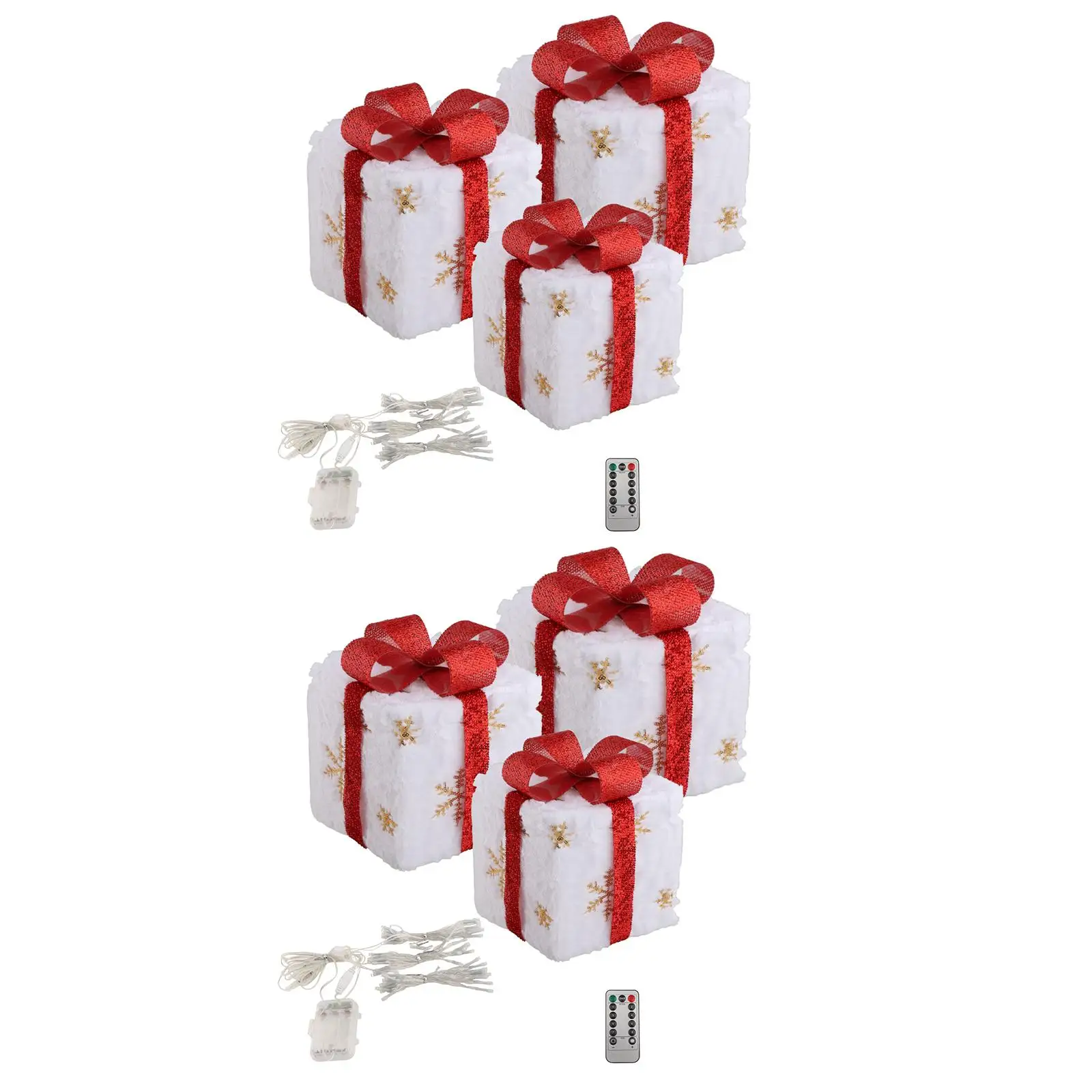 Scatole regalo illuminate Decorazioni natalizie Set di 3 per le vacanze al coperto e all'aperto