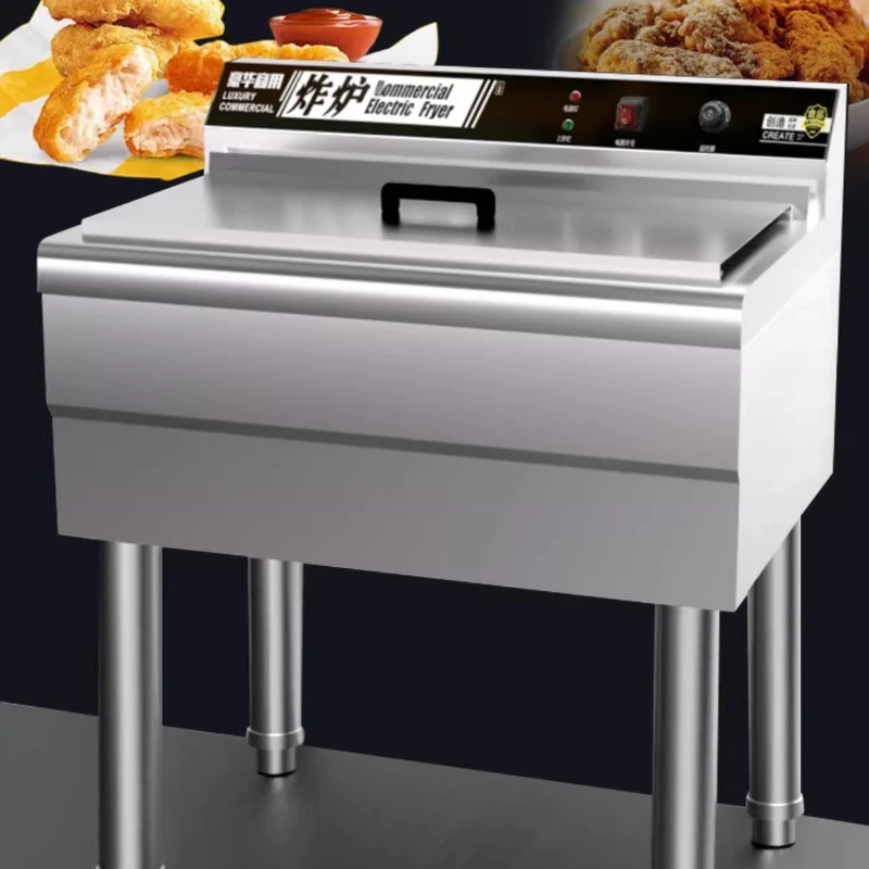 Commercial large capacity electric fryer single cylinder fritters fried chicken automatic fryer
