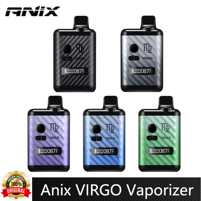 Original Anix VIRGO Dry Herb Vaporizer 1300mAh Battery OLED Screen Ceramic Chammber Temperature Control Electronic Cigarette