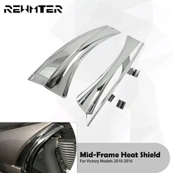 Motorcycle Chrome Mid-Frame Heat Shield Trim Cover Air Deflector For Victory Hard-Ball Cross CountryTour Magnum Roads 2010-2016