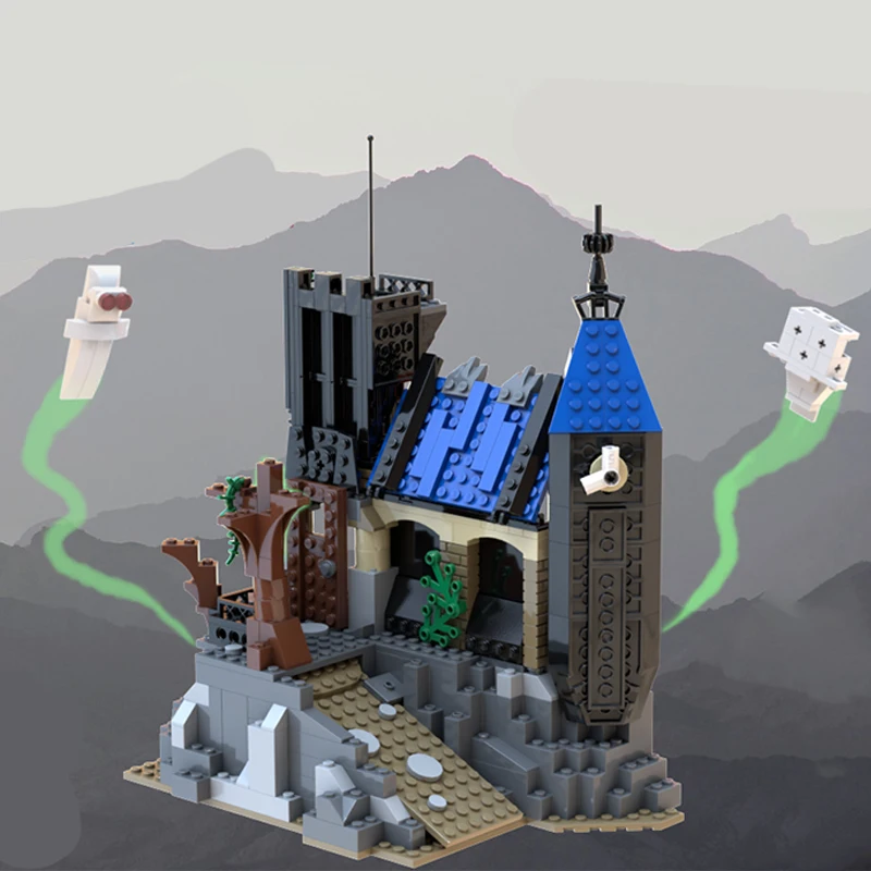 

414 шт. MOC Castle с привидениями, строительные блоки Monster Fighters, Хит сезона для маленьких любителей зданий, Рождественский подарок