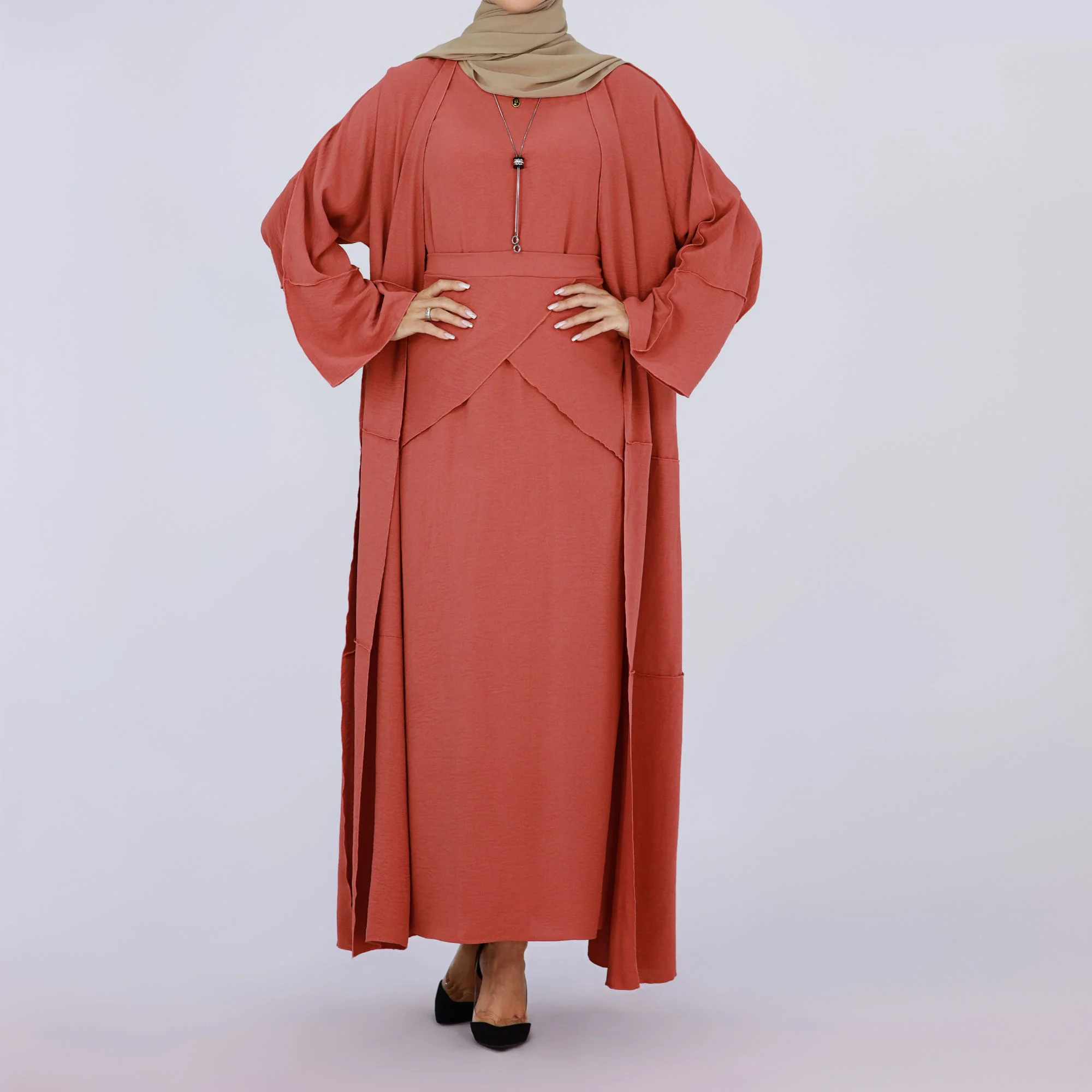 

Kaftan Abaya Dubai Turkey Islam Arabic Muslim Sets Robe 3 Pieces Matching Sets Inner Dress Abayas Wrap for Women Caftan Marocain