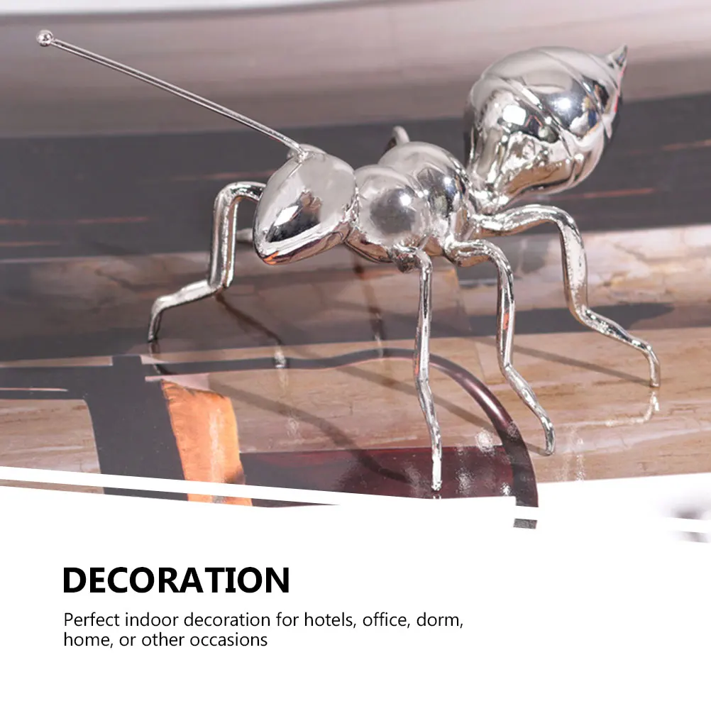 

Metal Vintage Ant Figurine Silver Home Decor Statue for Desk Table Bookshelf Animal Figurines Study Room Car Interior Decor