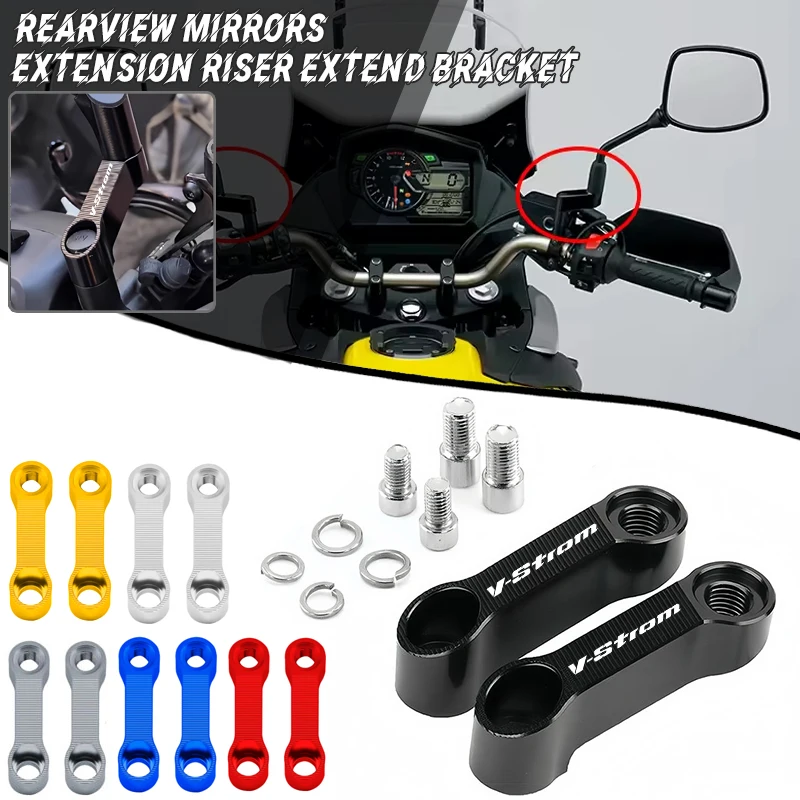 

v-strom Rearview Mirrors Extension Riser Extend Adapter For Suzuki V-Strom 800DE 650 250 1050 XT VSTROM DL250 DL650 DL1000